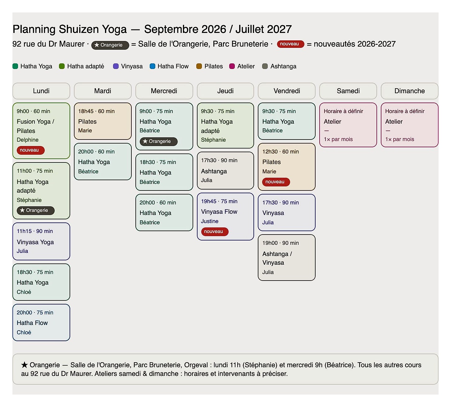 Planning Yoga, orgeval, 78